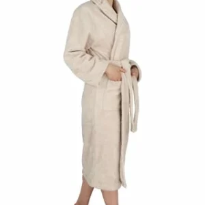 Bestes Angebot ⌛ Normani® Unisex Baumwoll-Bademantel 450 G/m² Flee Beige 😍 12