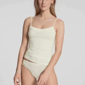 CALIDA Cate Unterhemd, Spaghetti-Träger, Satin, Uni, Für Damen Natur 14