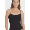 CALIDA Cate Unterhemd, Spaghetti-Träger, Satin, Uni, Für Damen Schwarz 22