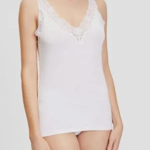 -con-ta- Unterhemd, Spitzen-Details, V-Ausschnitt, Für Damen 100 WEISS 9