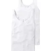 SCHIESSER Cotton Essentials Unterhemd, 2er-Pack, Stickerei, Für Damen Weiß 14