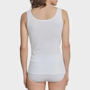 SCHIESSER Cotton Essentials Unterhemd, 2er-Pack, Stickerei, Für Damen Weiß 10