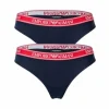 Bestpreis 🔔 EMPORIO ARMANI Damen Brazilian Briefs, 2er Pack – Slips, Stretch Cotton, Einfarbig Marine 🎁 7