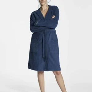 Schlussverkauf 🧨 TAUBERT Damen Bademantel Mit Kapuze, 100cm Senses Navy ⭐ 7