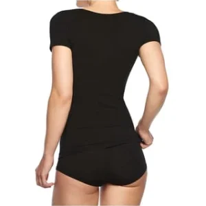 Bamboo Basiscs© Damen T-Shirt KATE, 2er Pack – Unterhemd, Rundhals, Single Jersey Schwarz 10