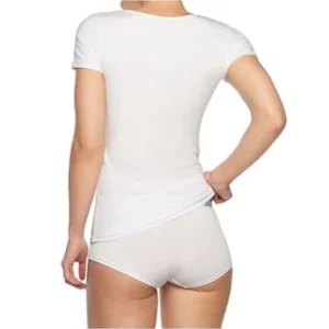Bamboo Basiscs© Damen T-Shirt KATE, 2er Pack – Unterhemd, Rundhals, Single Jersey Weiß 10