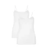 Bamboo Basiscs© Damen Spaghetti Top VERA, 2er Pack – Unterhemd, Single Jersey Weiß 16