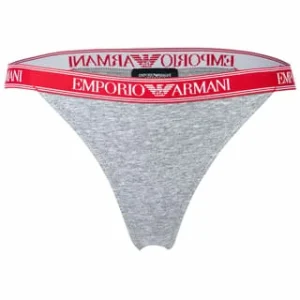 Besorgen 🥰 EMPORIO ARMANI Damen String, 2er Pack – T-Thong, Stretch Cotton, Logo, Einfarbig Grau 🎁 10