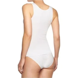 Bamboo Basiscs© Damen Tank Top ANNA, 2er Pack – Unterhemd, Rundhals, Single Jersey Weiß 10
