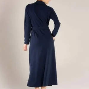 Neu ✔️ TAUBERT Damen Polo Piqué Bademantel Mit Schalkragen Länge 130cm Cruise Navy ❤️ 10