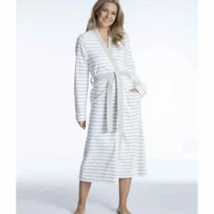 Bester Verkauf 🤩 TAUBERT Damen Kimono Aus Feinfrottier, Länge 120cm Yacht Grey-White 👏 7