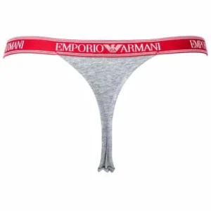 Besorgen 🥰 EMPORIO ARMANI Damen String, 2er Pack – T-Thong, Stretch Cotton, Logo, Einfarbig Grau 🎁 18