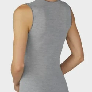 Mey Silk Touch Wool Unterhemd, V-Ausschnitt, Melange, Für Damen 466 MID GREY MELA 9