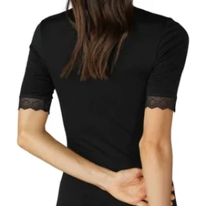Mey Silk Touch Wool Unterhemd, Kurzarm, V-Ausschnitt, Meliert, Für Damen 3 SCHWARZ 12