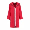 Brandneu 💯 Cawö Bademantel Damen Reißverschluss Mit Kapuze Sea Salt Sand 3101 Rot – 203 Rot 🧨 14