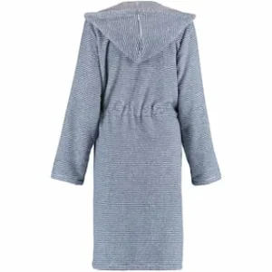 Rabatt 🧨 Cawö Bademantel Damen Kurzmantel Mit Reißverschluss Und Kapuze Streifen 3335 Navy-weiß – 16 Blau 😍 8