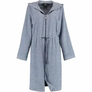 Rabatt 🧨 Cawö Bademantel Damen Kurzmantel Mit Reißverschluss Und Kapuze Streifen 3335 Navy-weiß – 16 Blau 😍 10
