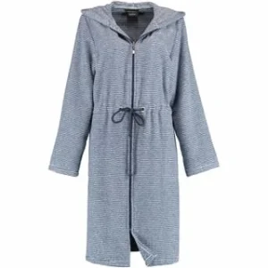 Rabatt 🧨 Cawö Bademantel Damen Kurzmantel Mit Reißverschluss Und Kapuze Streifen 3335 Navy-weiß – 16 Blau 😍 12