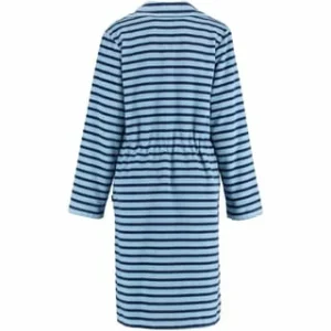 Angebote 😀 Cawö Bademantel Damen Kurzmantel Mit Reißverschluss Streifen 3340 Blau – 11 Blau ⭐ 8