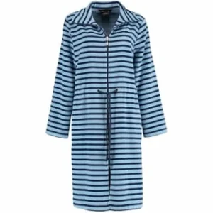 Angebote 😀 Cawö Bademantel Damen Kurzmantel Mit Reißverschluss Streifen 3340 Blau – 11 Blau ⭐ 10