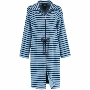 Angebote 😀 Cawö Bademantel Damen Kurzmantel Mit Reißverschluss Streifen 3340 Blau – 11 Blau ⭐ 12