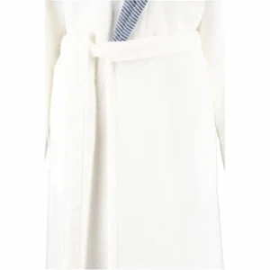 Aktion ✨ Cawö Bademantel Damen Kapuze Classic 4345 Weiß-blau – 601 Weiß ⌛ 12
