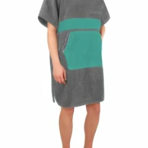 Angebote ✨ Normani® Bademantel Surfer Poncho Grau/ Petrol ⭐ 16