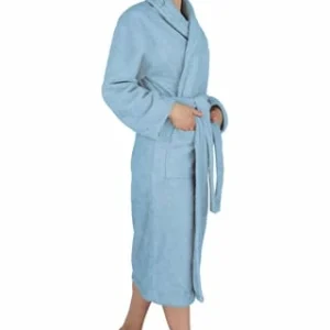 Beste Bewertungen von 💯 Normani® Unisex Baumwoll-Bademantel 450 G/m² Flee Hellblau 😍 12